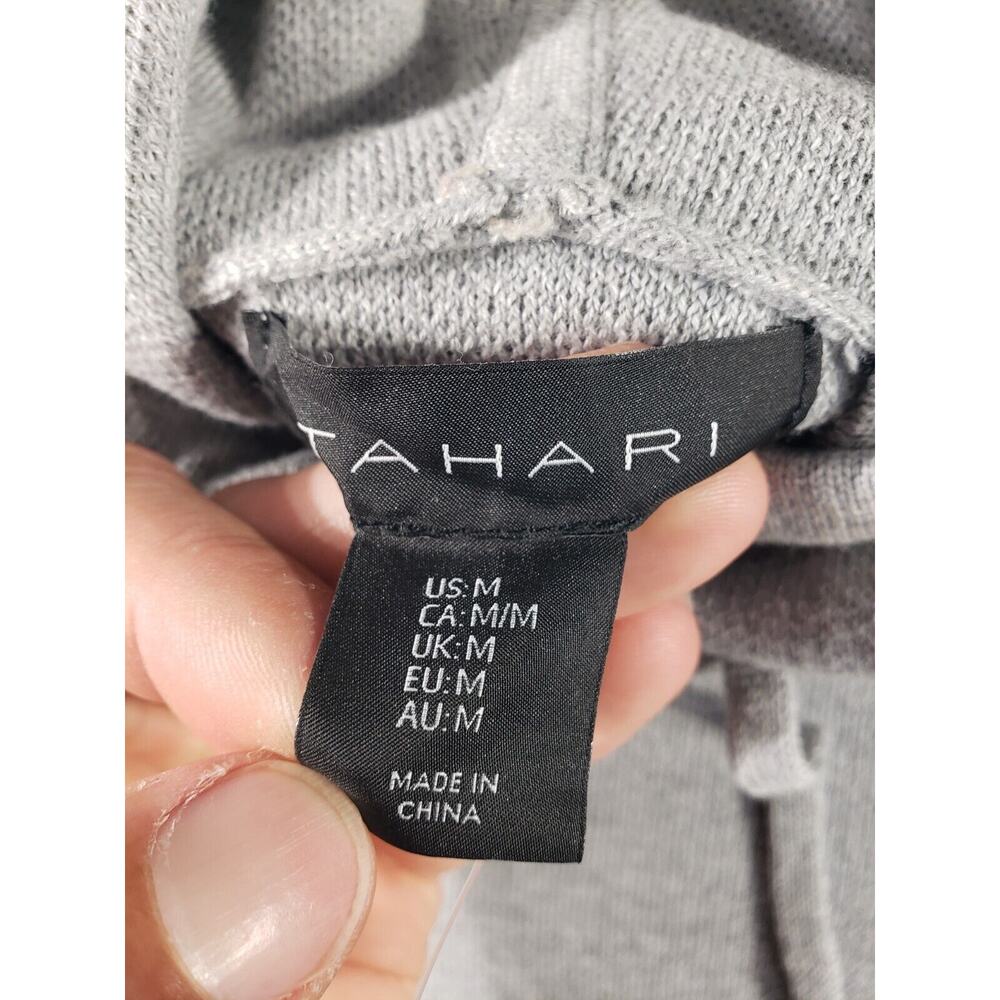 Tahari Hoodie Women's Medium Gray Pullover Cotton Stretch Athleisure Sweatshirt - Picture 6 of 10